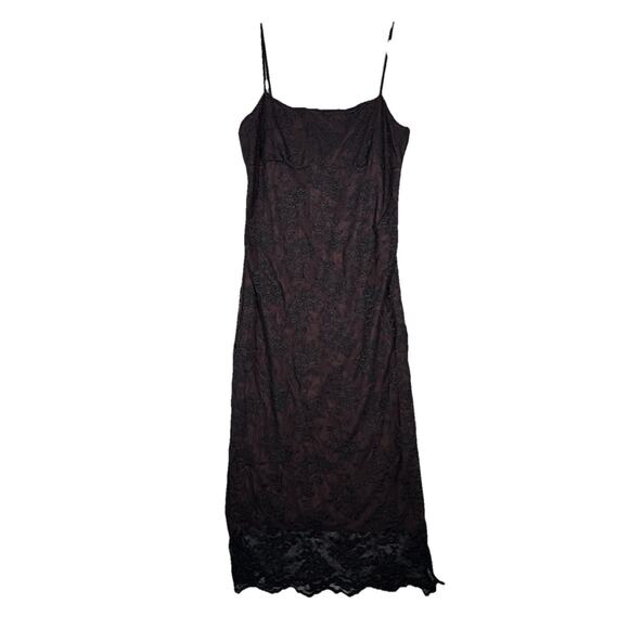 Necessary Objects‎ Dress Womens Large Black Brown Lace Gothic Witchy Y2K Vintage - Picture 1 of 9